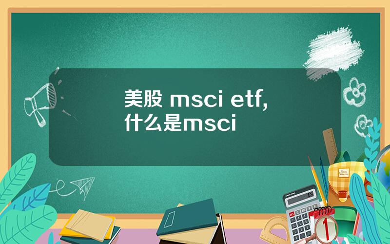 美股 msci etf,什么是msci